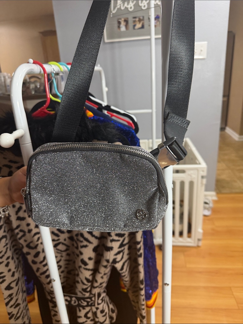 lululemon athletica Silver Sparkle Crossbody Bag